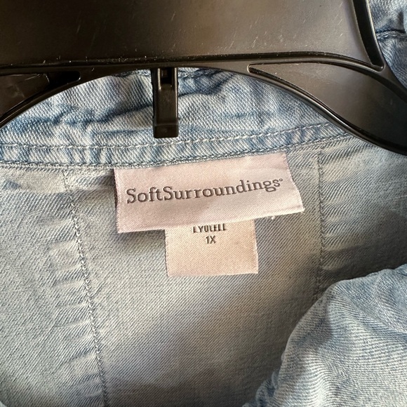 Soft Surroundings Sky Blue Denim Shirt - Picture 4 of 15